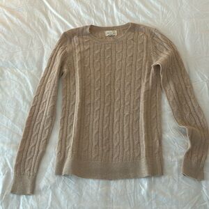Camel color cable knit thin sweater